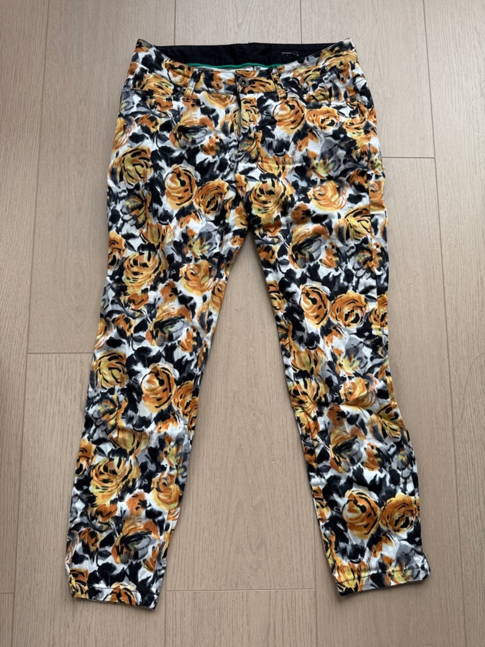 Comme Ca Ism - Yellow Floral Paint Pants - Bought in Japan